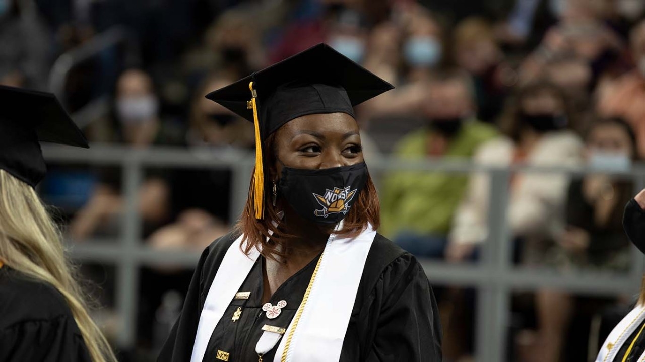 Student enters NKU Fall 2021 Commencement Morning Ceremony