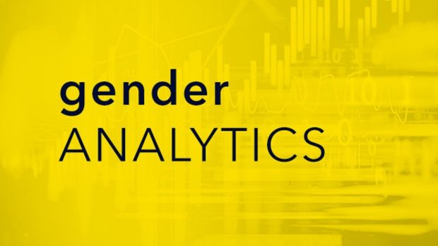 a graphic with the words Gender Analytics
