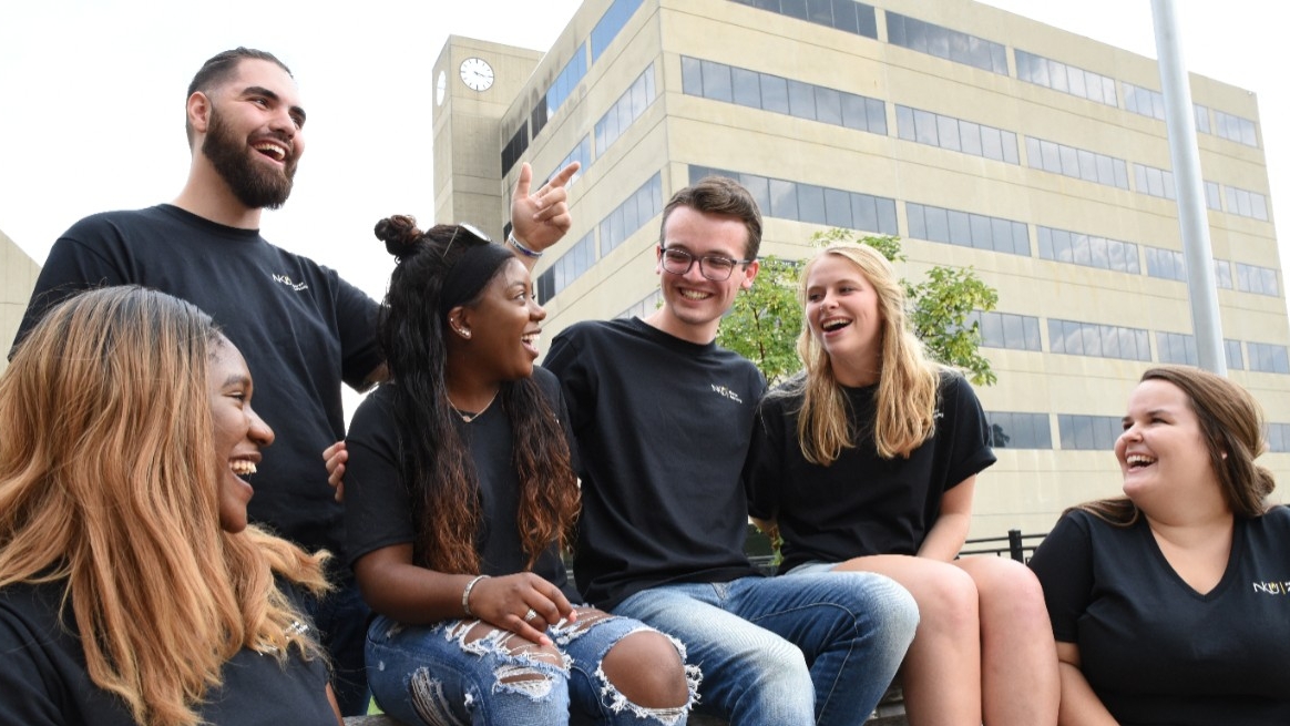 students on campus