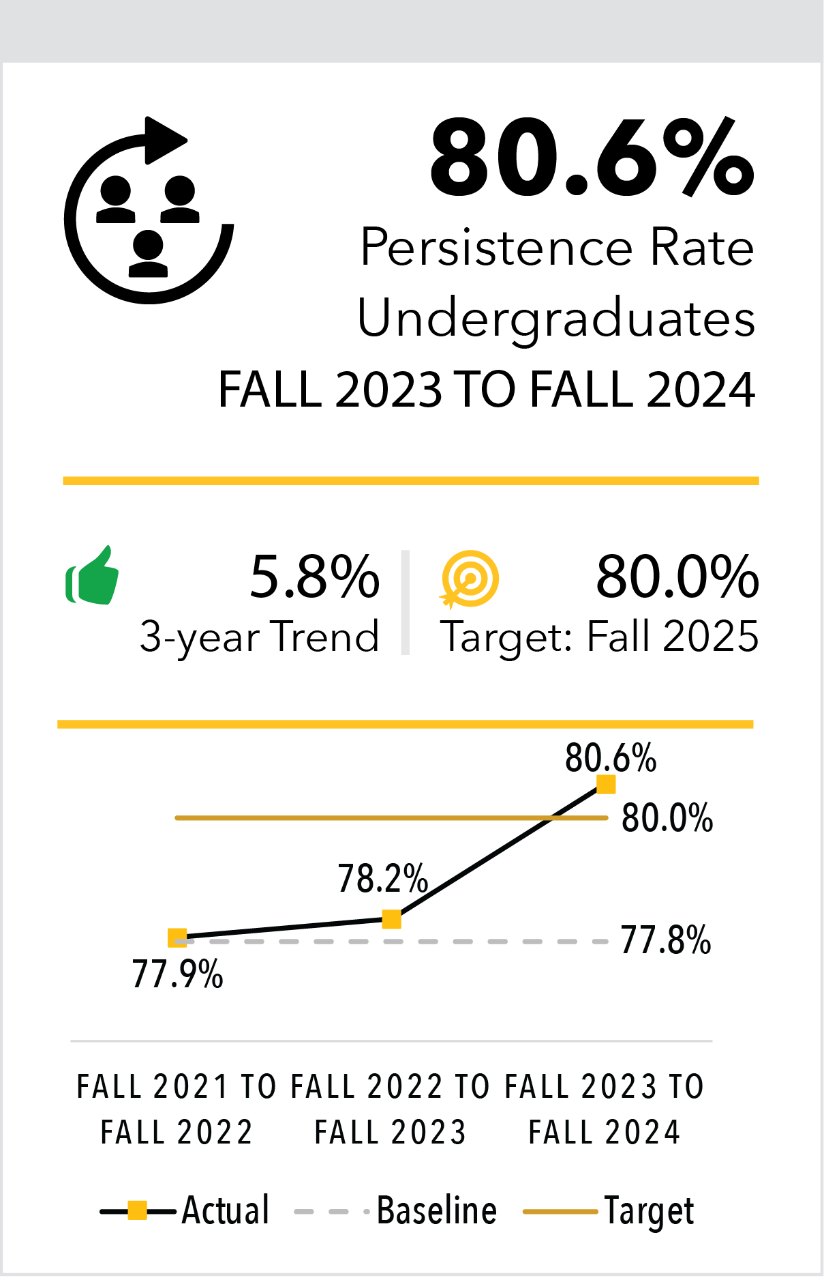 Persistence Rate Undergraduates Fall 2023 to Fall 2024 80.6%