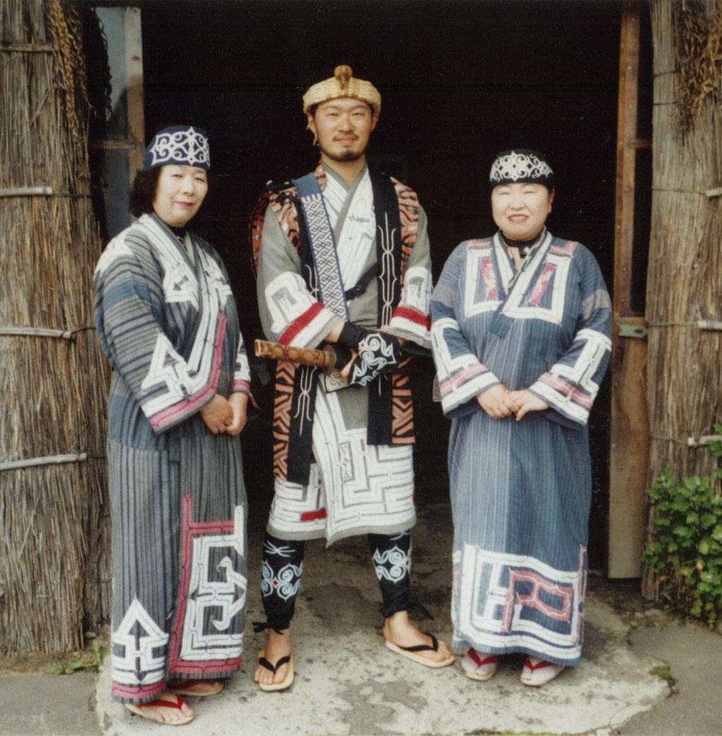 Ainu Wearing Traditional Clothes