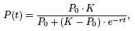 P(t)=Po*K/Po+(K-Po)*e^-rt
