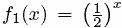 f1 (x) = (1/2) x