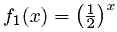 f1 (x) = (1/2) x 