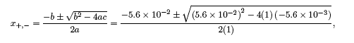 graphic with quadratic formula