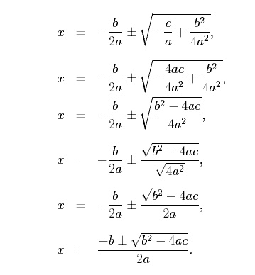 quadratic equation derivation part 2
