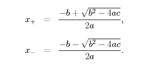 quadratic formula
