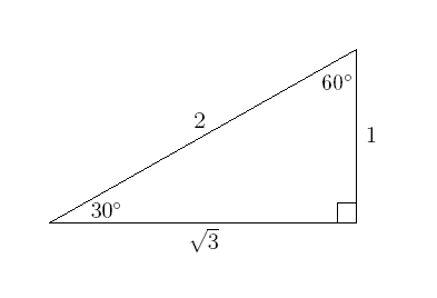 diagrapm of a 30-60- 90 triangle