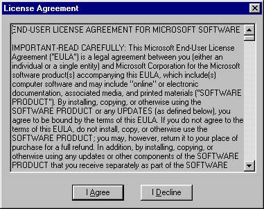 License Agreement Dialog Box